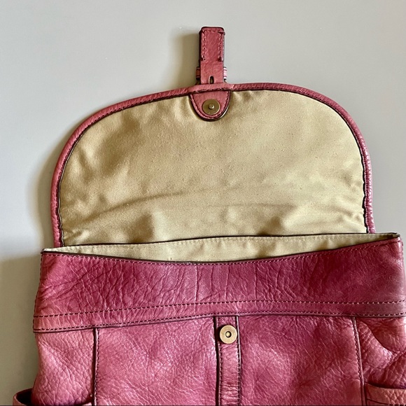 Cynthia Rowley Light Red Burgundy Leather Convertible Handbag Backpack Purse - Picture 5 of 11